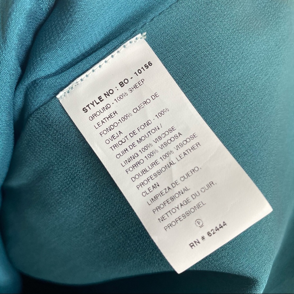 Nicole Miller Artelier Teal Leather Pencil Skirt Size 10 - Picture 12 of 12